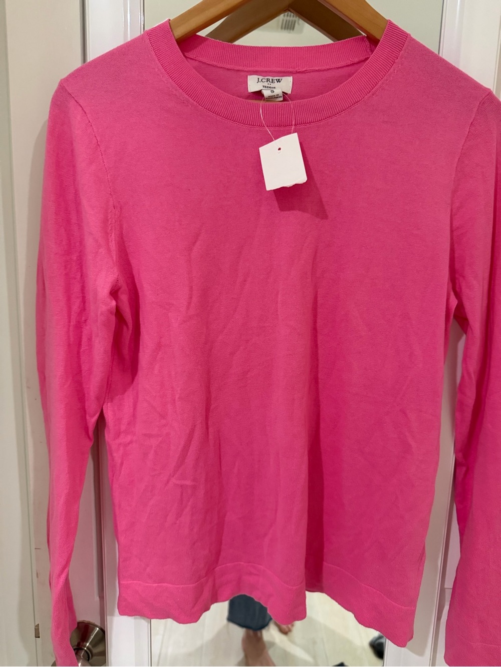 J. Crew women’s Teddy Crewneck Long-Sleeve cotton sweater